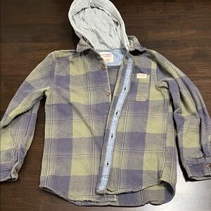 Levi Plaid Hooded Flannel Shirt